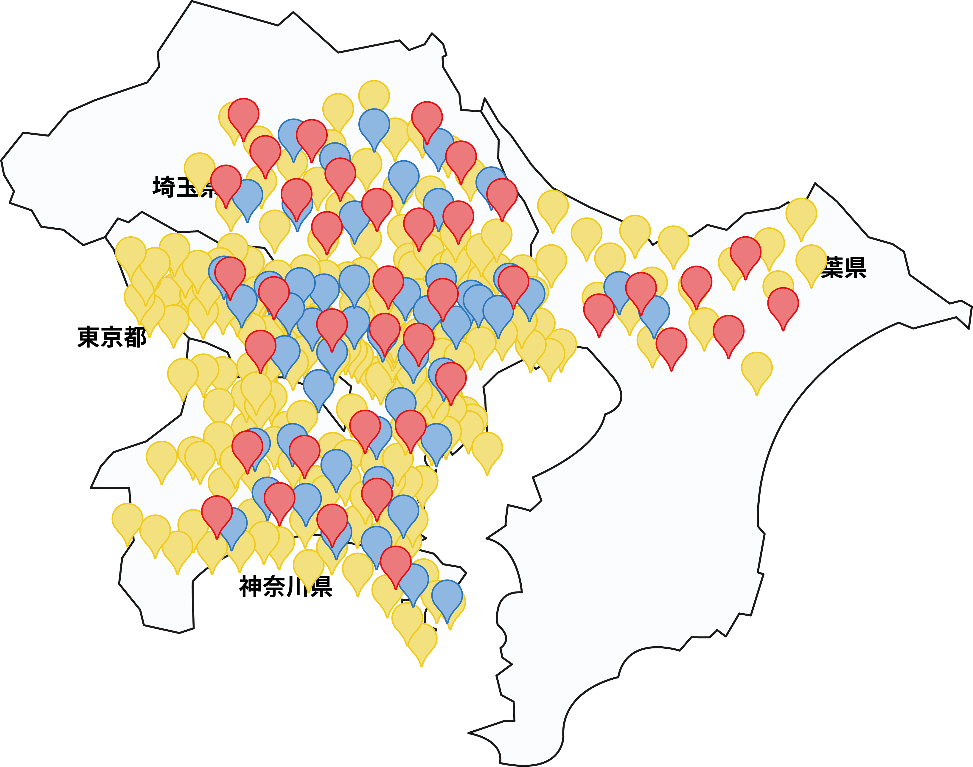 給水設備工事実績分布図
